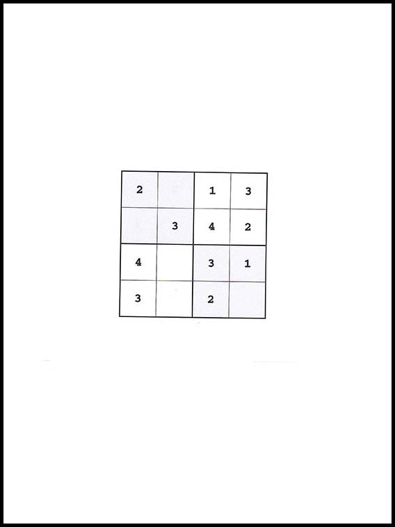 Sudoku 4x4 9