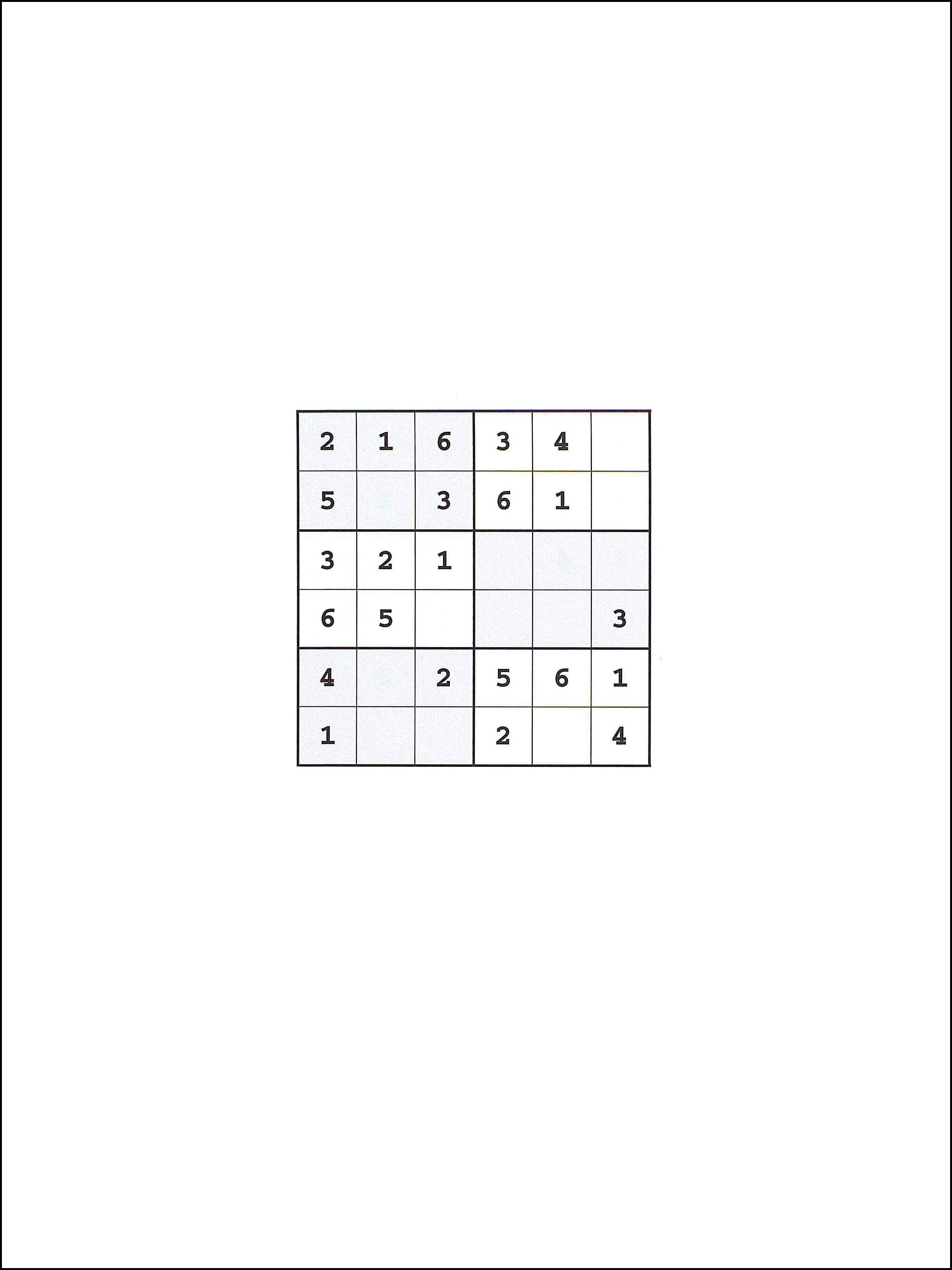 Sudoku 6x6 56
