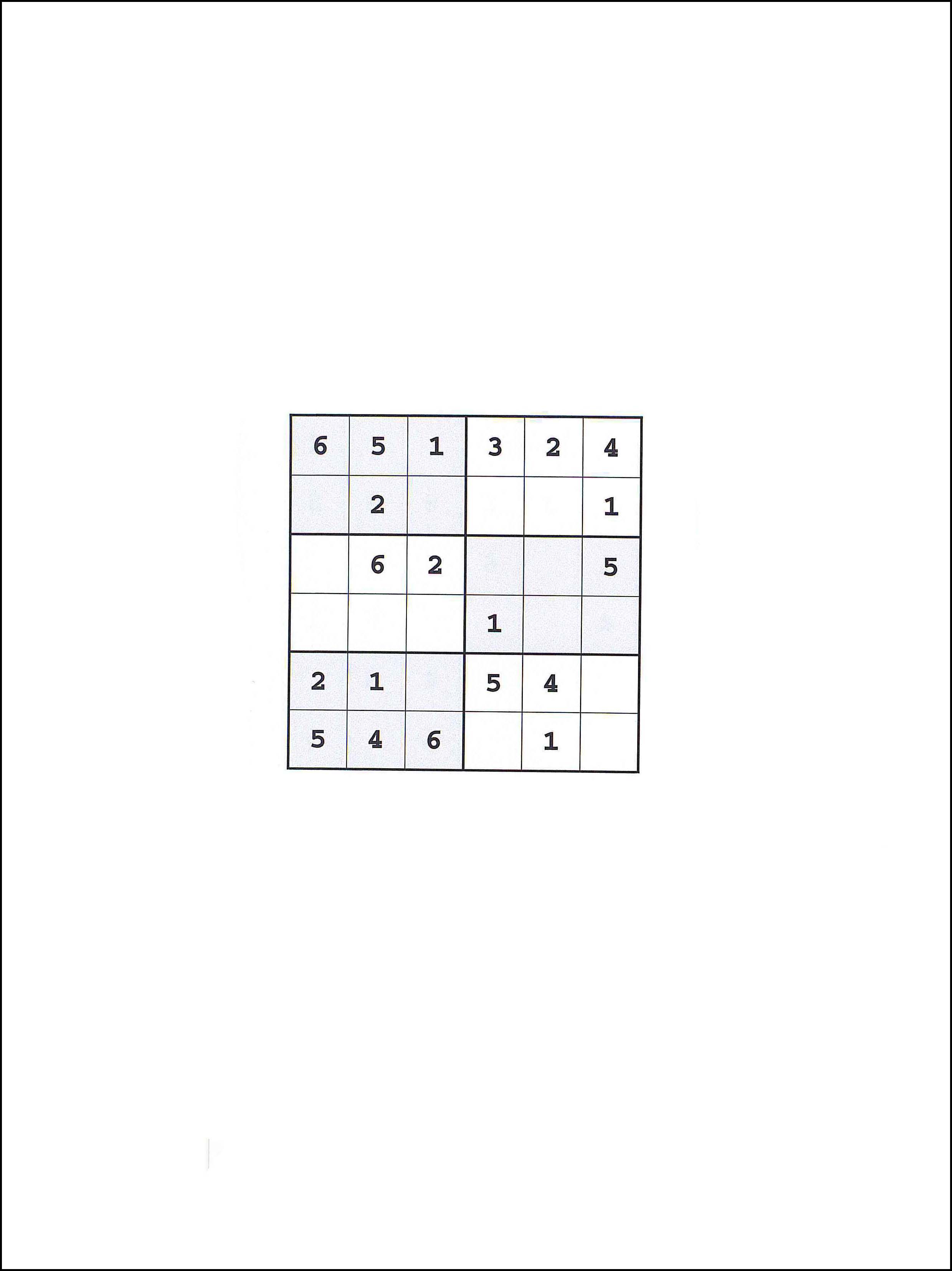 Sudoku 6x6 64