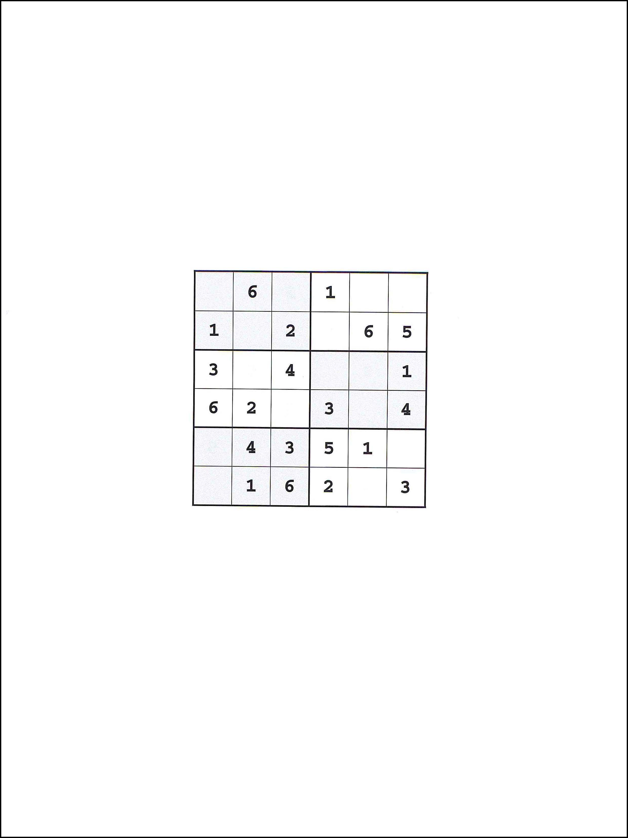 Sudoku 6x6 70
